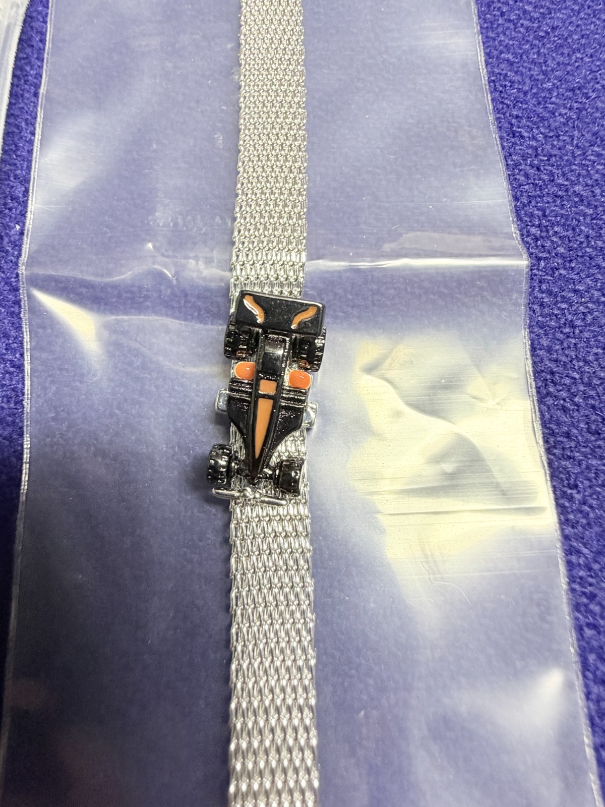 Alex and Ani Hot Wheels Moveable Racecar Mesh Bracelet New