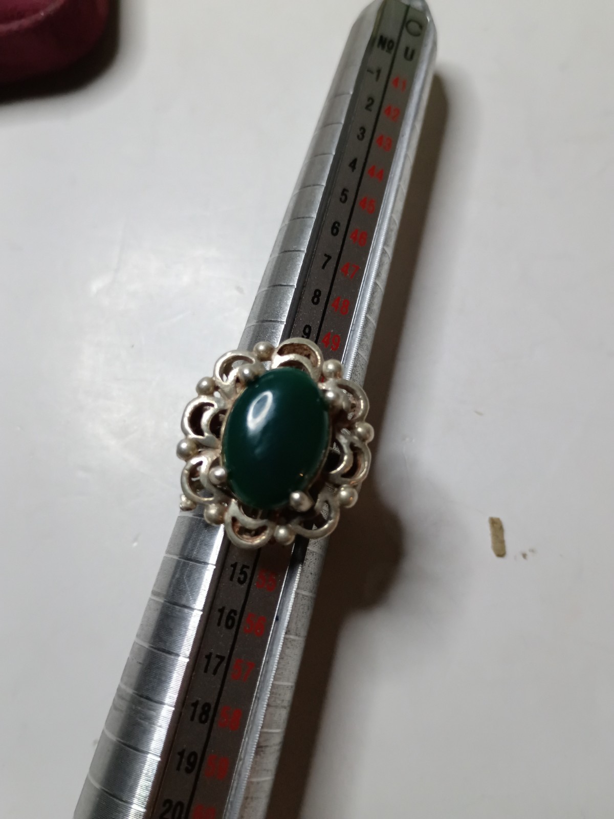 Vintage Natural Malachite Ring 925 Sterling Silver Size 6.5 Unique (9.20 Grams)
