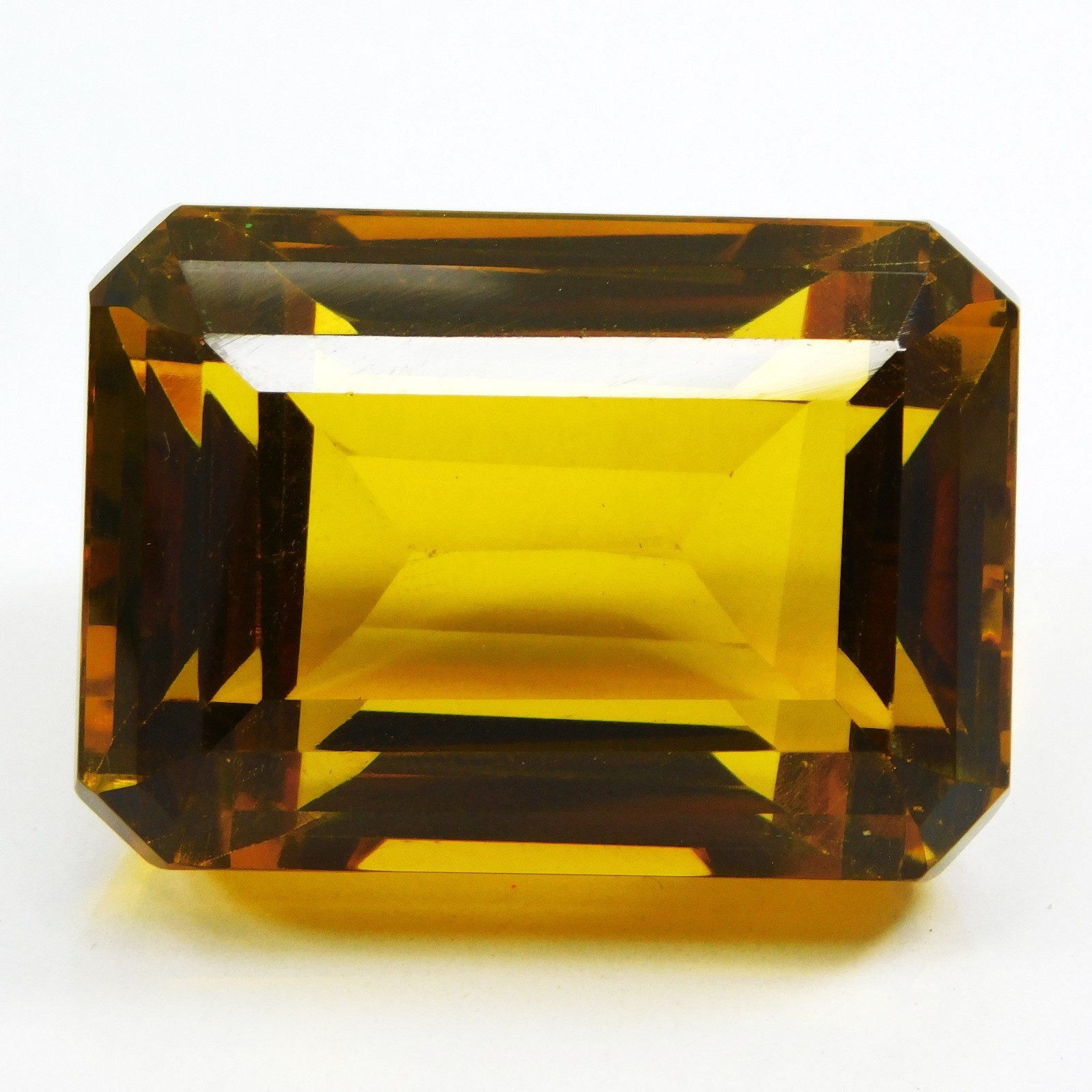 Certified 190.00 Cts Natural Mogok Painite Orange Yellow Emerald Shape Gemstone