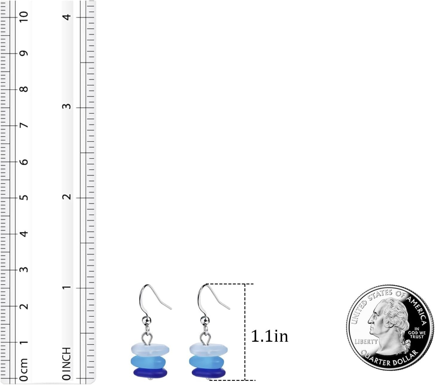 Gradient Blue Dangle Earrings for Women – Hypoallergenic Stylish Beach Accessory
