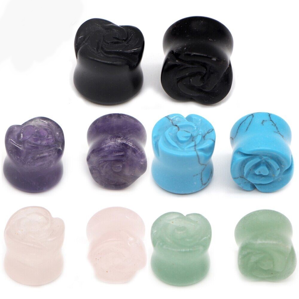 Stone Tunnel Ear Piercings Helix Piercing Stretchers Plugs Piercing Body Jewelry