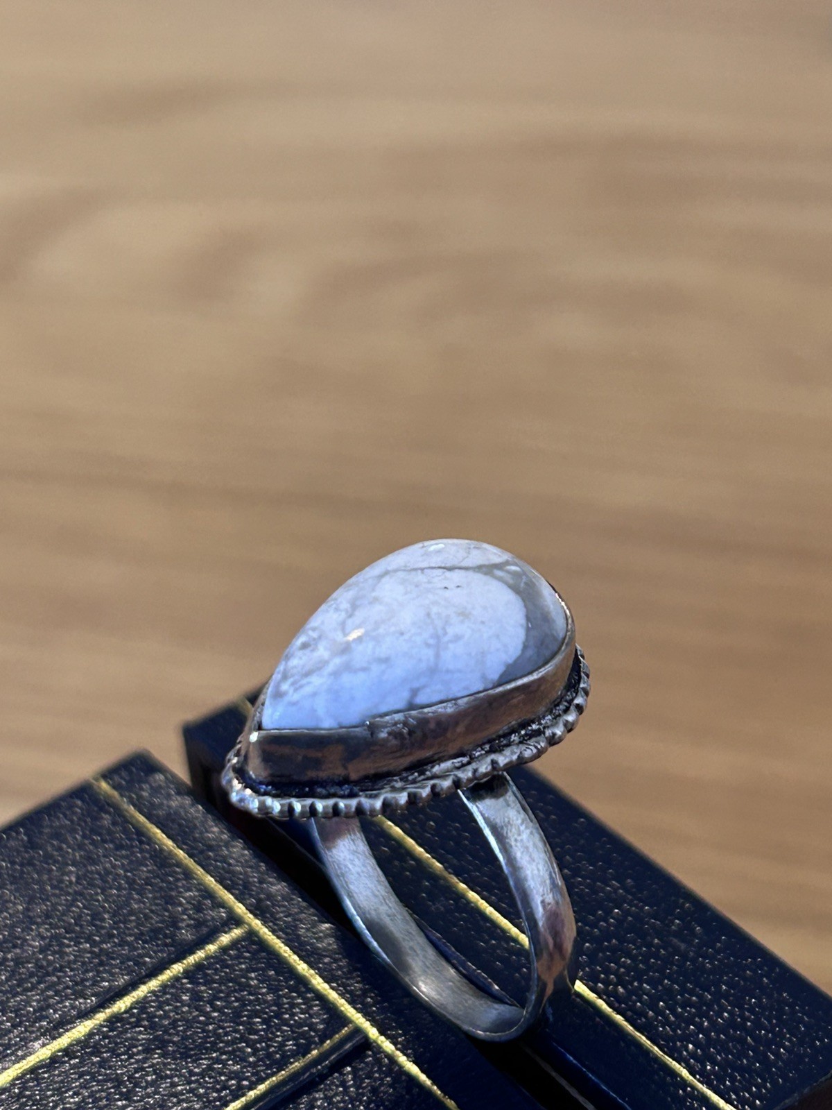 925 Silver‑plated cocktail ring size P 1/2