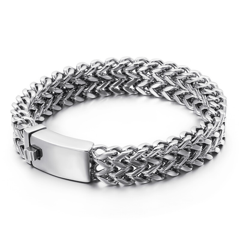 12/18/30mm Fashion Stainless Steel Franco Link Curb Chain Bracelet for Men Women