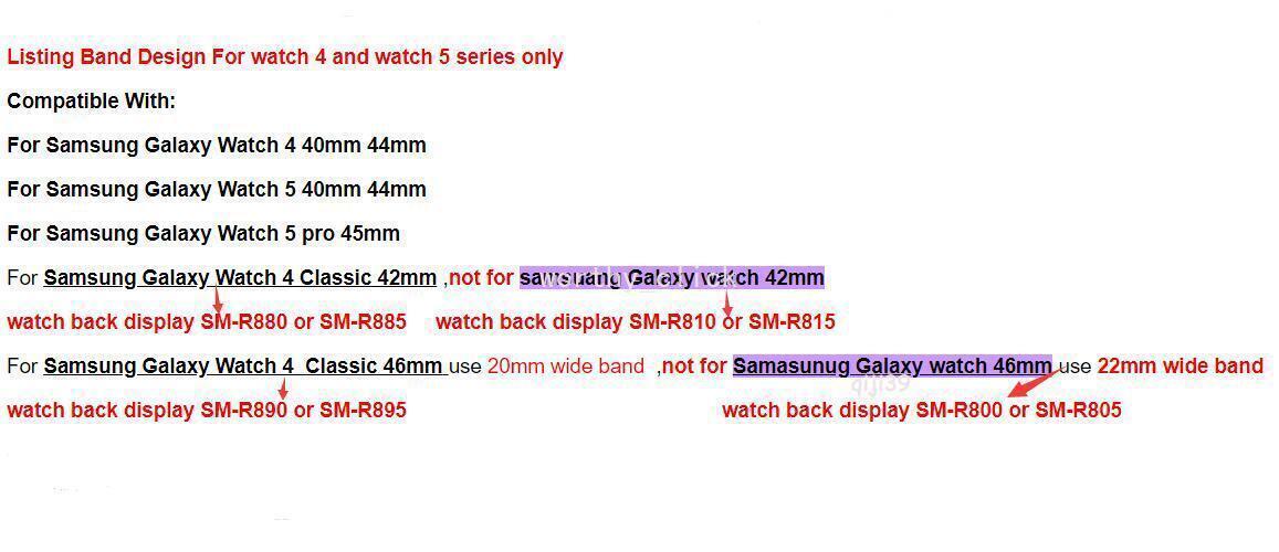 For Samsung Galaxy Watch 4 5 6 7 FE 40m 44 45 47 Sport Silicone Watch Band Strap