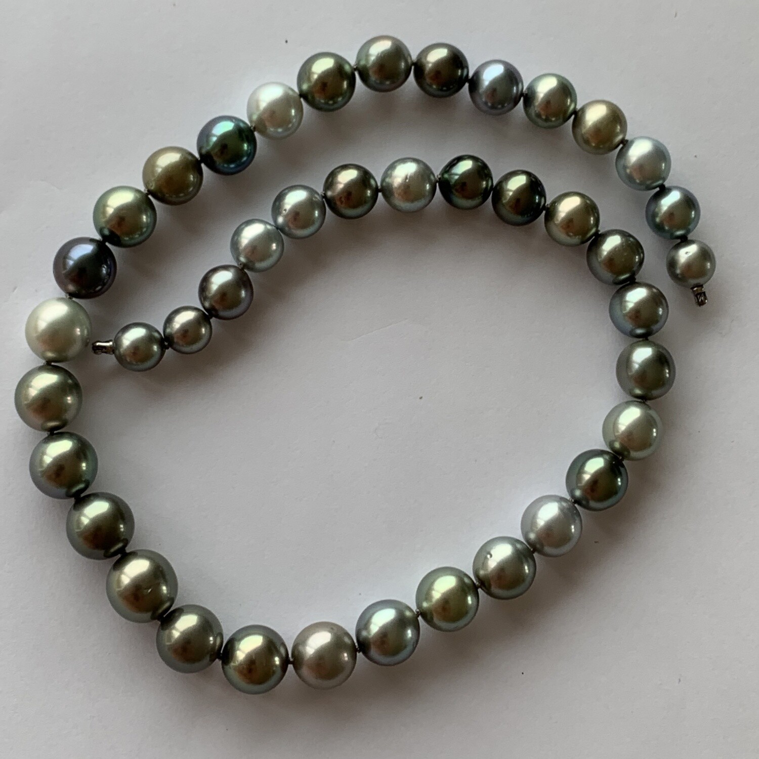 Tahitian Cultured Pearl Necklace 9-11mm 45.5cm Multicolor AA Wow Quality