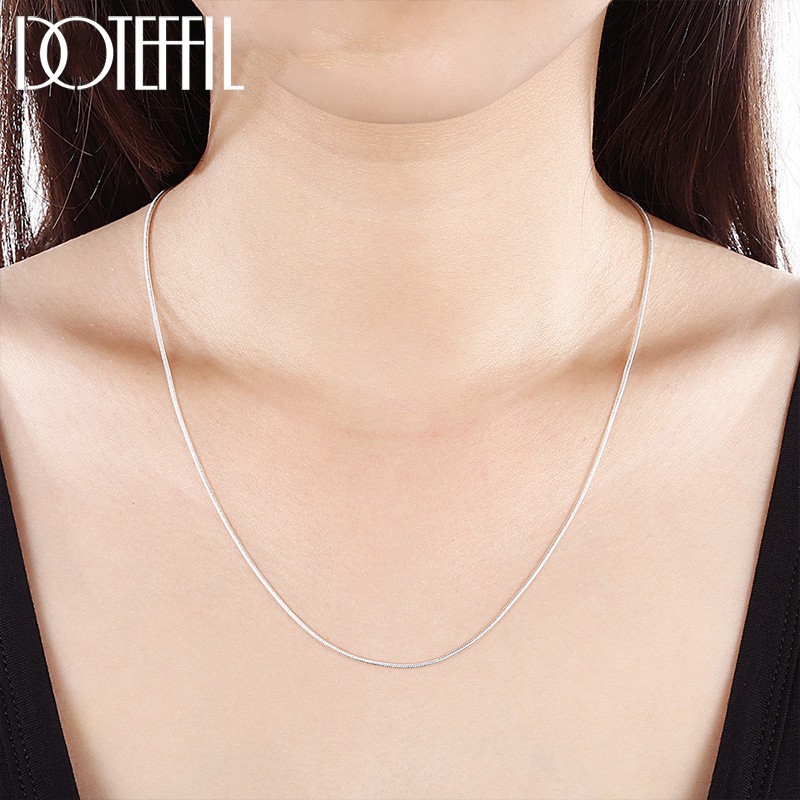 10PCS wholesale 925 sterling solid silver 1MM 16-30inch snake chain necklace