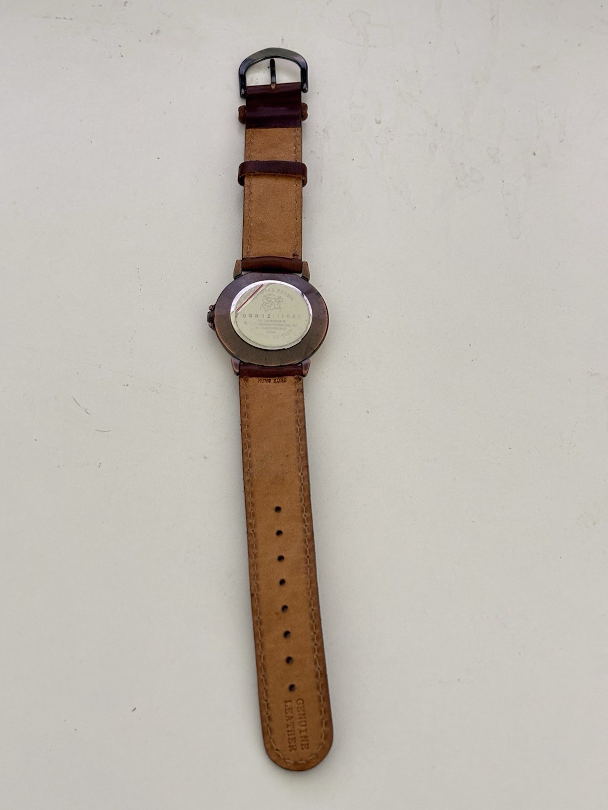 FLINTSTONES 1993 Fossil Limited Edition Watch Fred and Barney Leather Band RARE