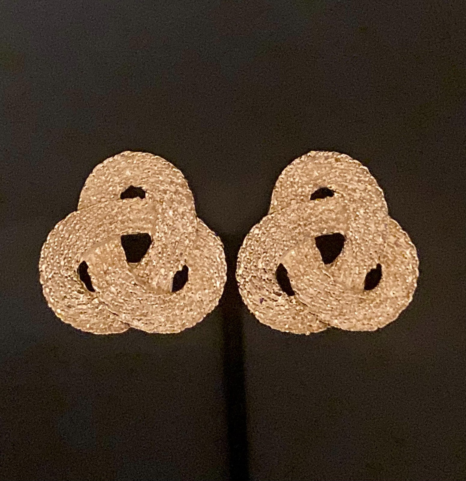 Vintage SG D’OR Celtic Knot Dress Shoe Clips Gold Tone Textured 1.25” Statement