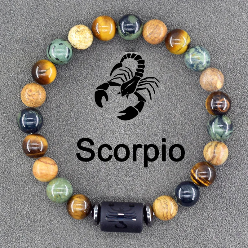 Zodiac Sign Bracelet 12 Constellation Gemini Virgo Libra Friendship Men Jewelry