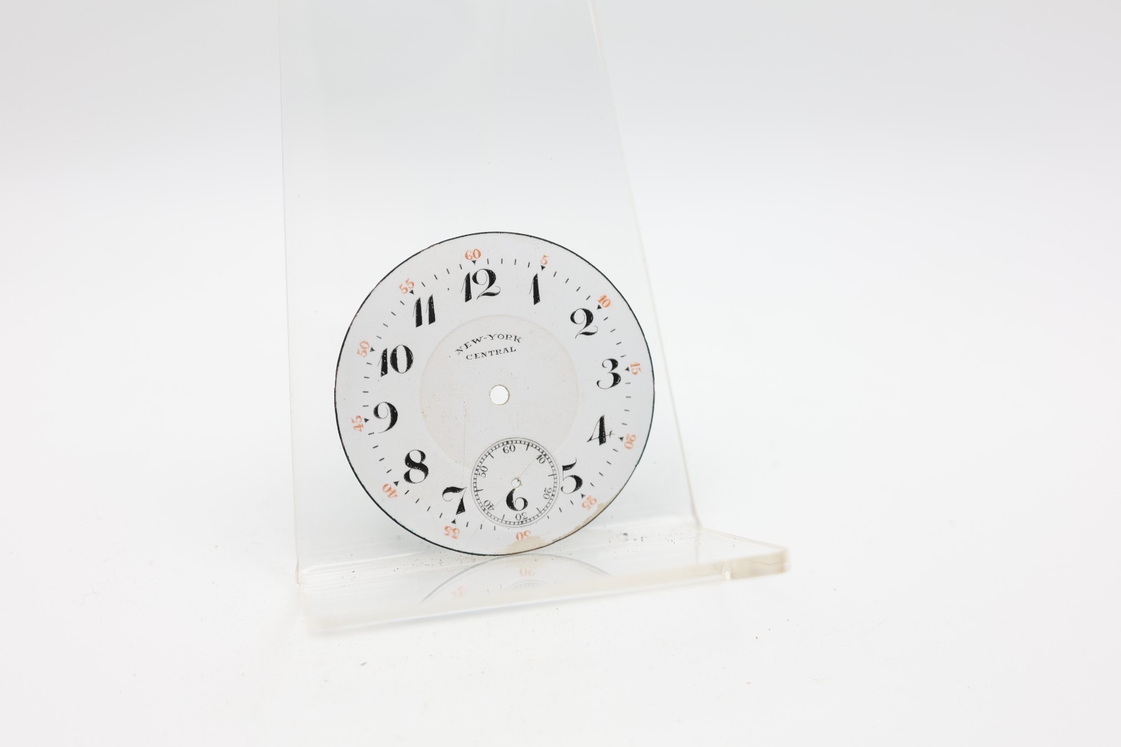 NEW YORK CENTRAL RAILROAD PORCELAIN POCKET WATCH DIAL 45.4mm (IK)