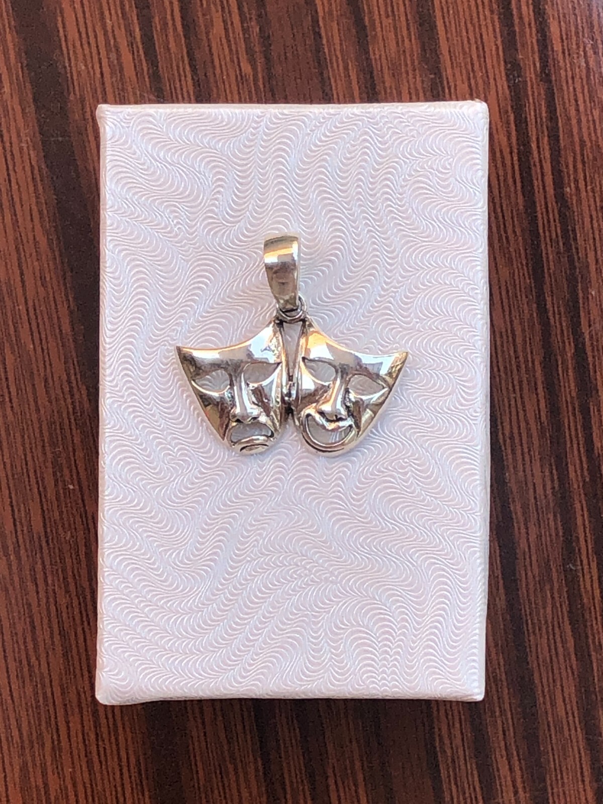 925 Sterling Silver Comedy Tragedy Theater Masks Pendant Men Women 25mm/0.98″