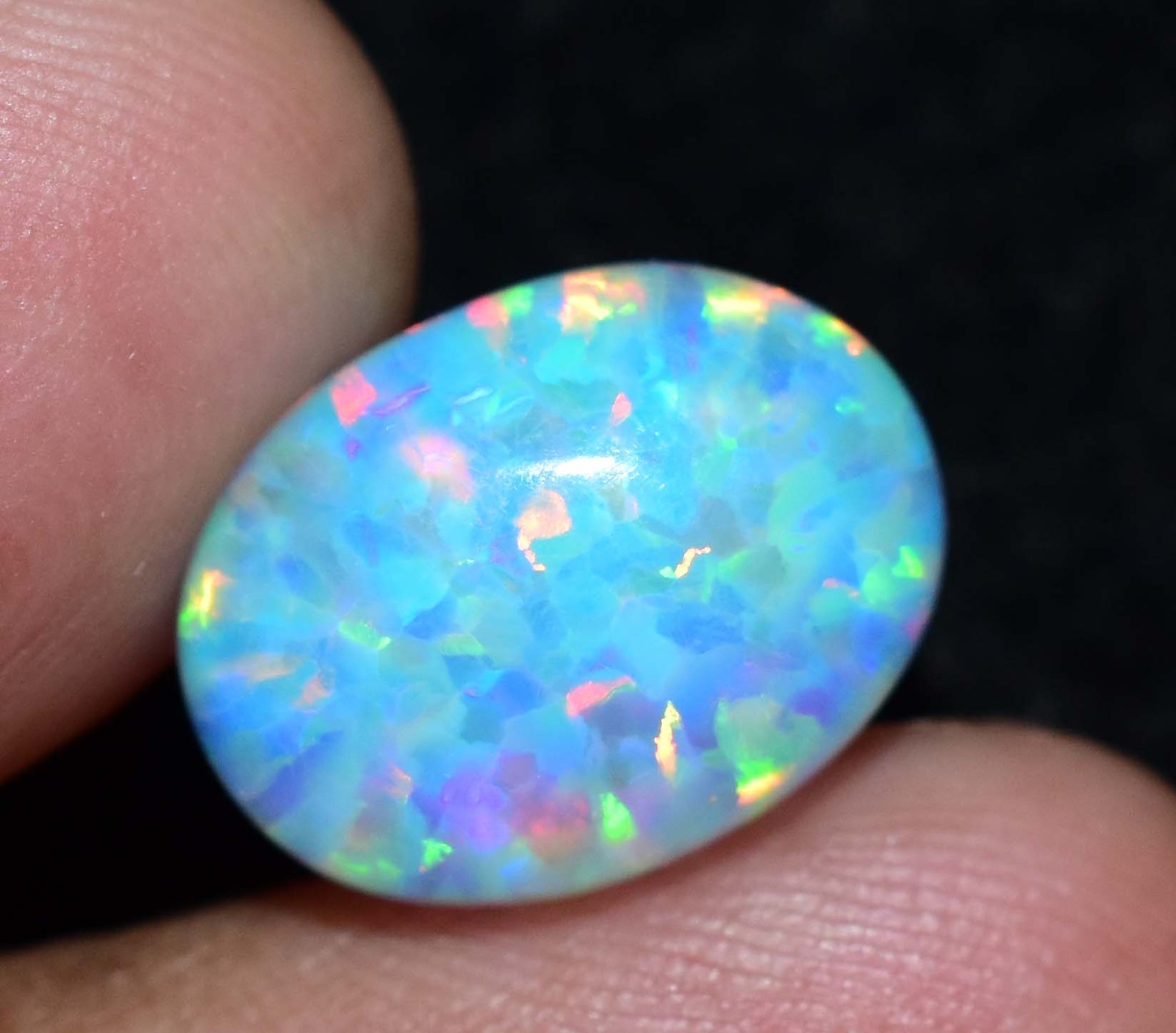 6.85 Ct Natural Ethiopian Fire Opal Certified Play of Color Untreated Gemstone