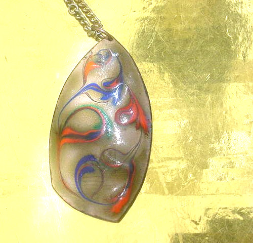 H. Kidd Austria MCM Enamel Pendant Necklace Bird Headed Dakini Dakinis charm 28″