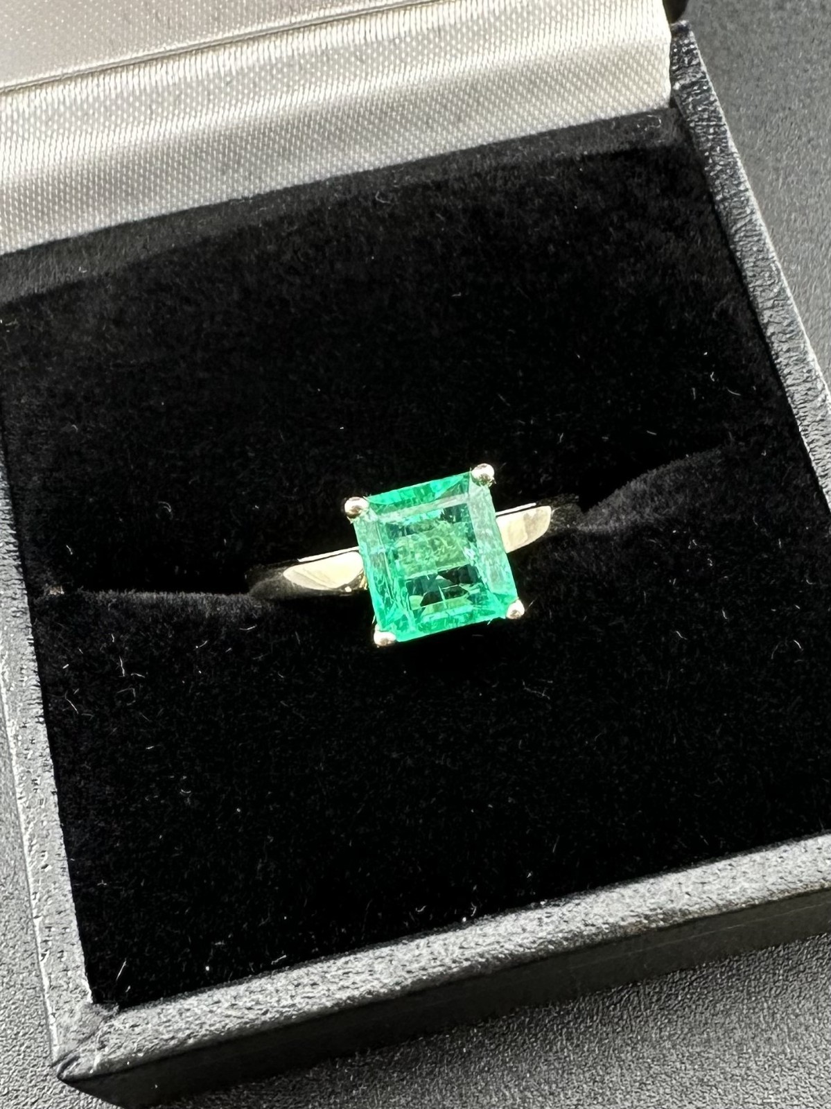 14k Gold GIA 1.37ct Untreated Colombian Emerald Ring Size 5 Natural Gemstone