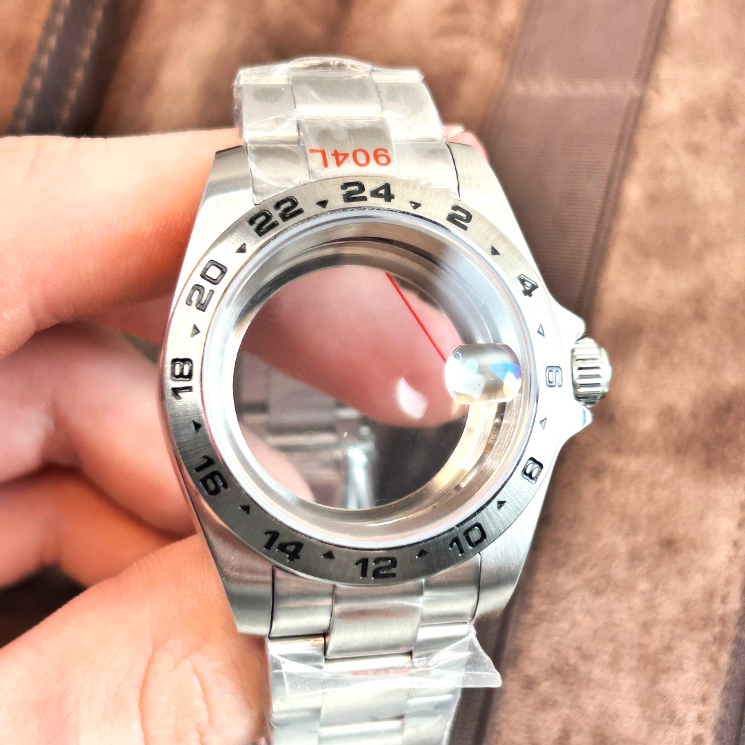 39MM Sapphire Crystal Glass Brushed Watch Case For Explore MOD NH34A NH35 NH36