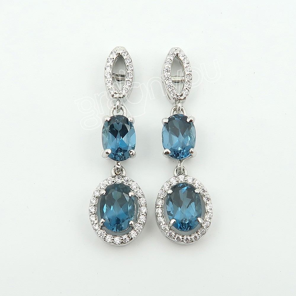 gr8onyou LONDON BLUE TOPAZ | Looking Pure Sterling Silver Earrings