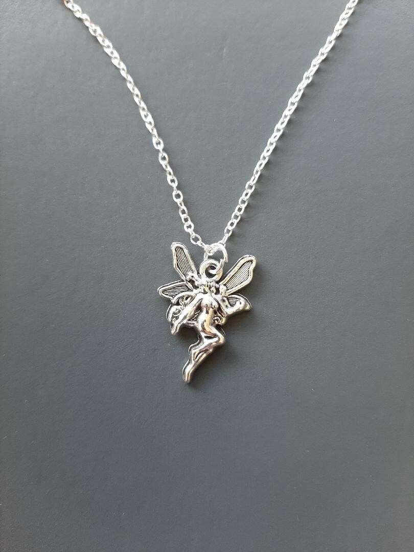 18″ Sterling Silver Plated Necklace Guardian Angel Goddess Fairy Charm F2