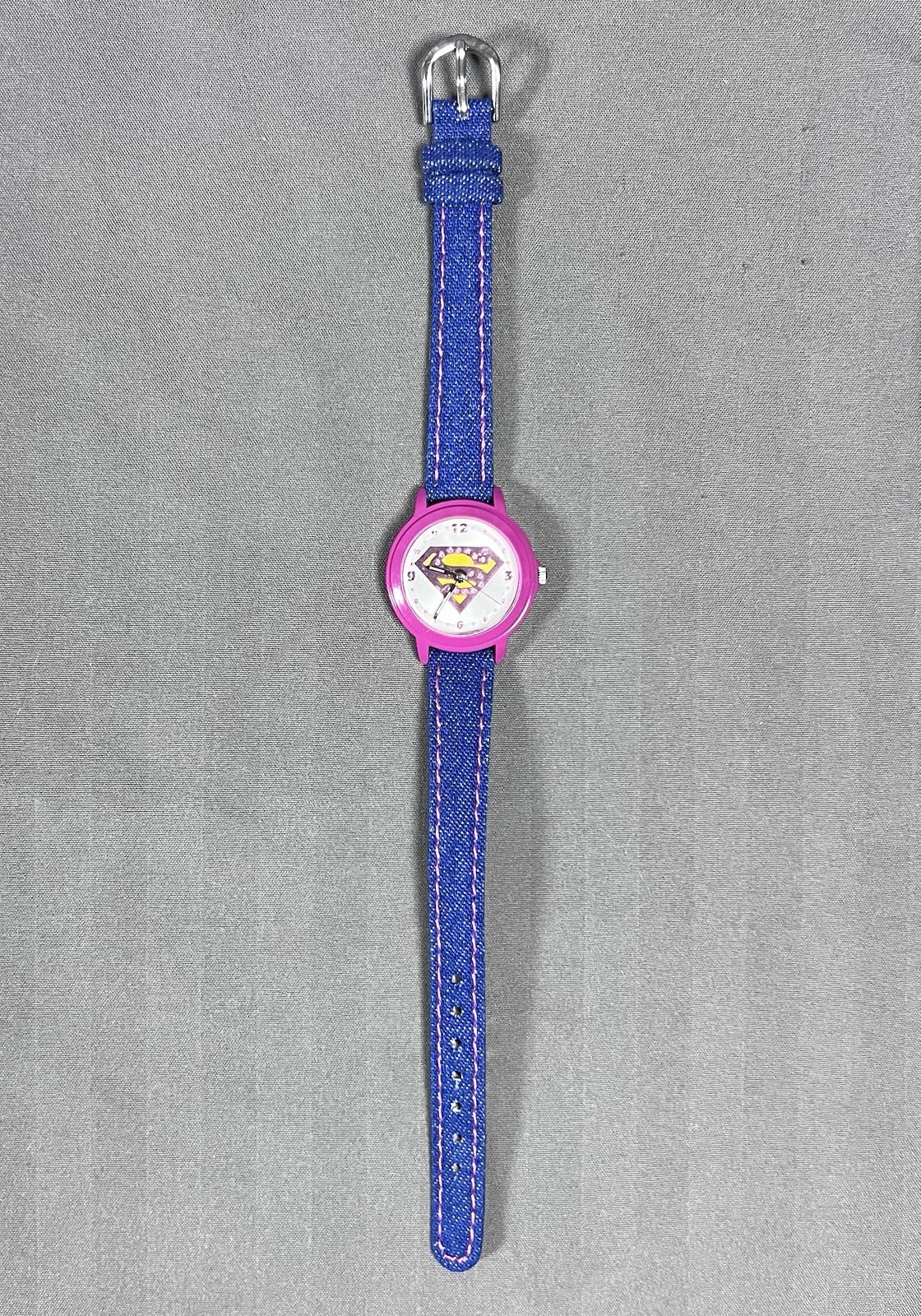 DC Comics Superman Supergirl Watch Denim Rhinestone 2006 New Battery Never Worn
