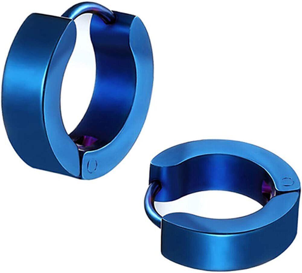 2PCS Stainless Steel Hoop Earrings for Men Women Small Huggie Hoop Ear Piercings