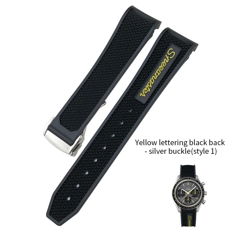 18mm 19mm 20mm 21mm Rubber Watch Band Strap Fits Omega Speedmaster MoonSwatch