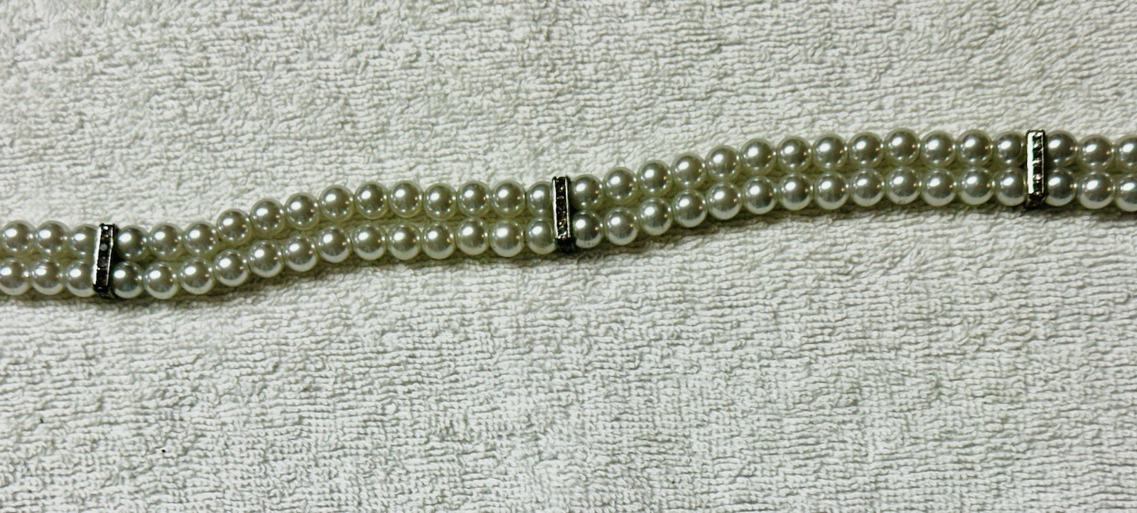 2 Strand Faux Pear Choker Necklace n885