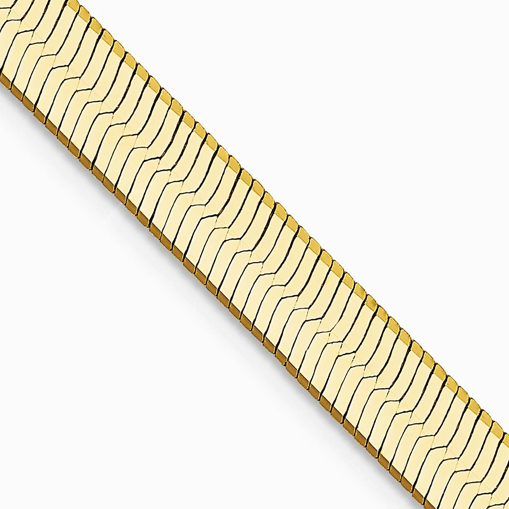 14K Yellow Gold 5mm Silky Herringbone Chain Necklace 16″-24″