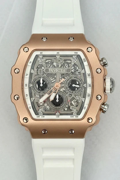 Invicta Racing 69702 -Rose Gold All Day Nitro Gen- 43mm White Dial Chrono Watch