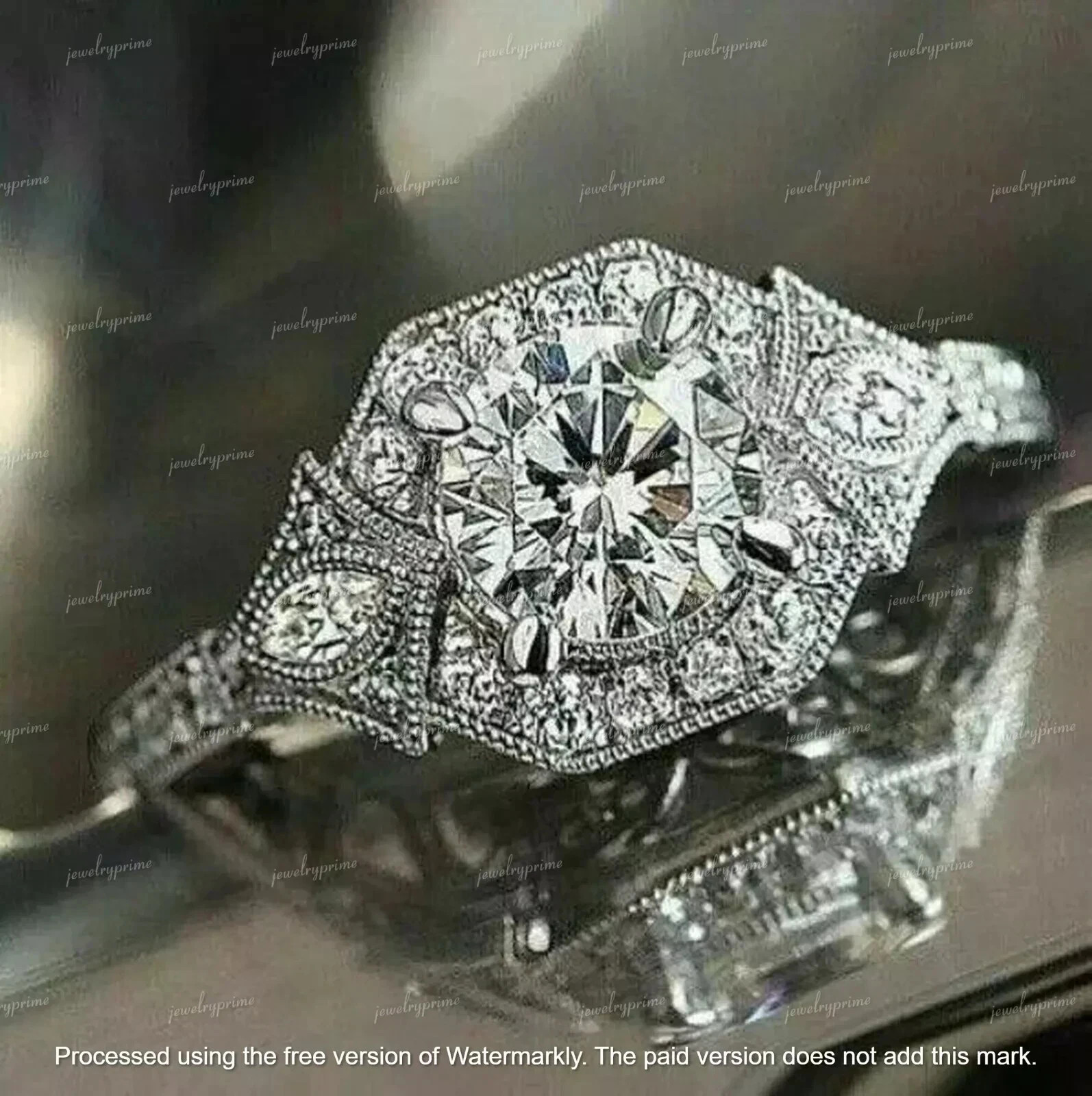 3CT Round Cut Lab-Created Diamond Engagement Ring 14K White Gold Plated