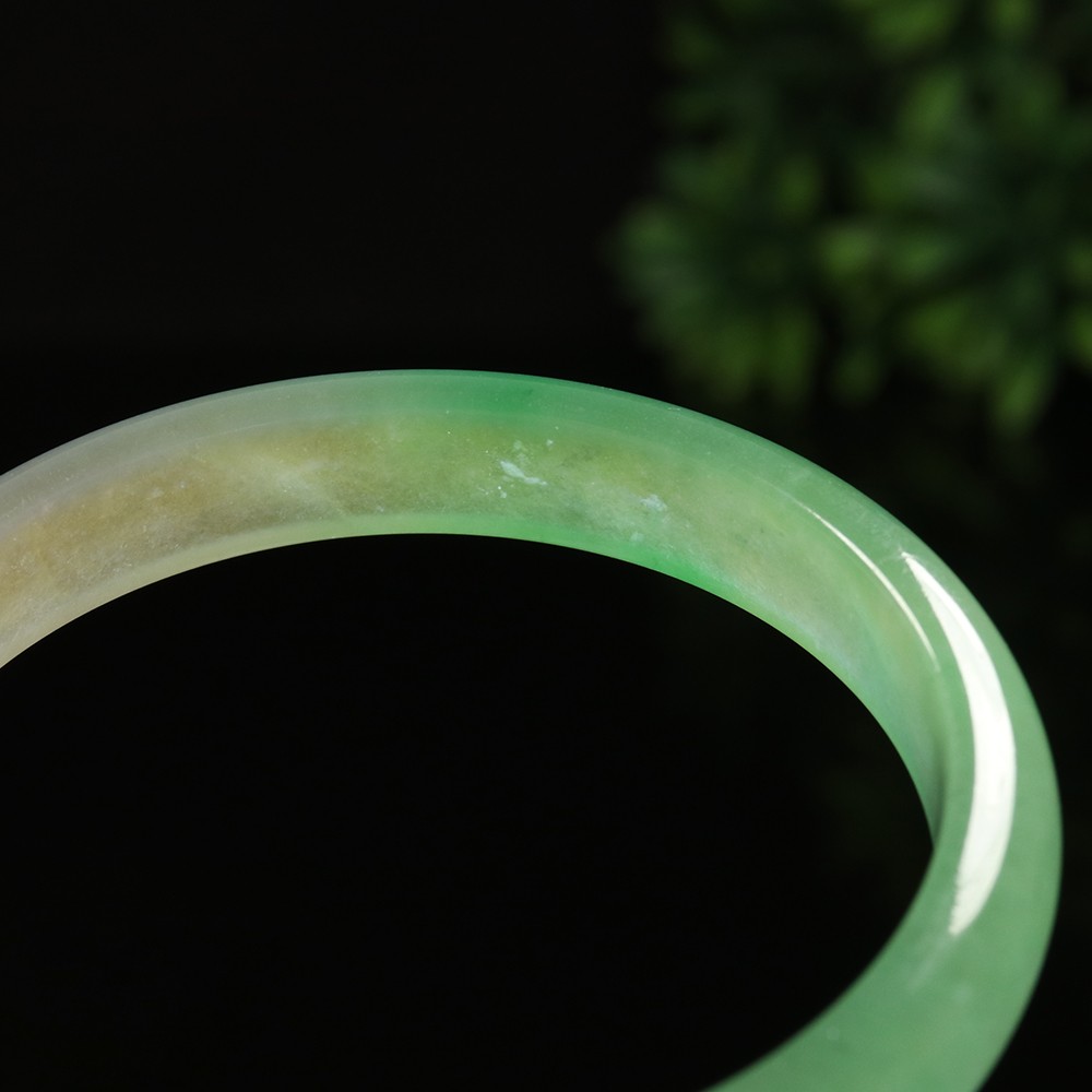 61mm Lavender Green Icy Jadeite Jade Bangle Bracelet Burma Jadeite A-14163