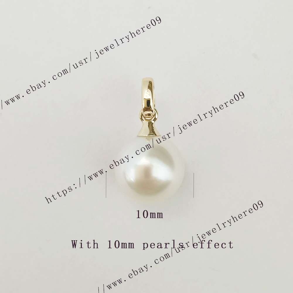 Pearl 9mm-10mm Semi Mount Solid 14k Yellow Gold Pendant Valentine’s Day Jewelry
