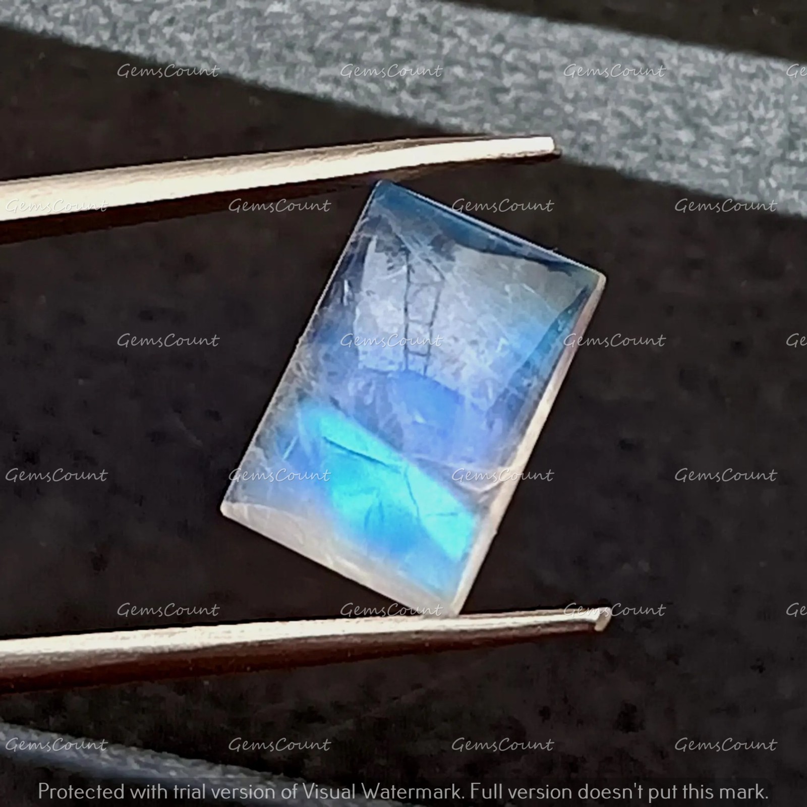 Natural Rainbow Moonstone Rectangle Cabochon Blue Fire Gemstone 5x7mm-12x16mm