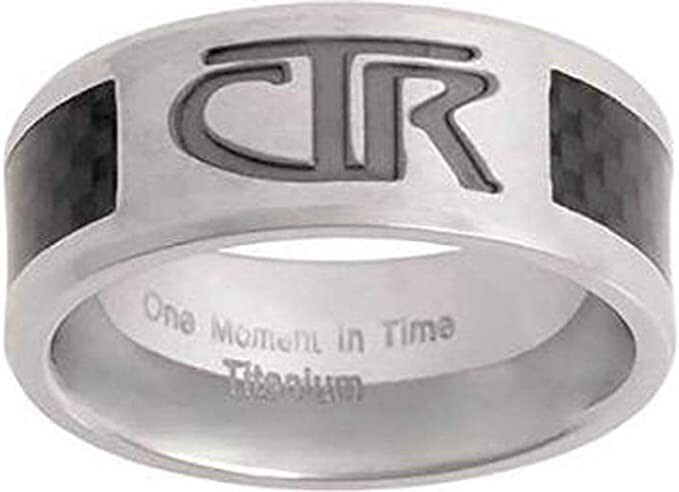J113 Size 8-13 Ring Titanium Carbon Fiber Mormon One Moment In Time LDS CTR