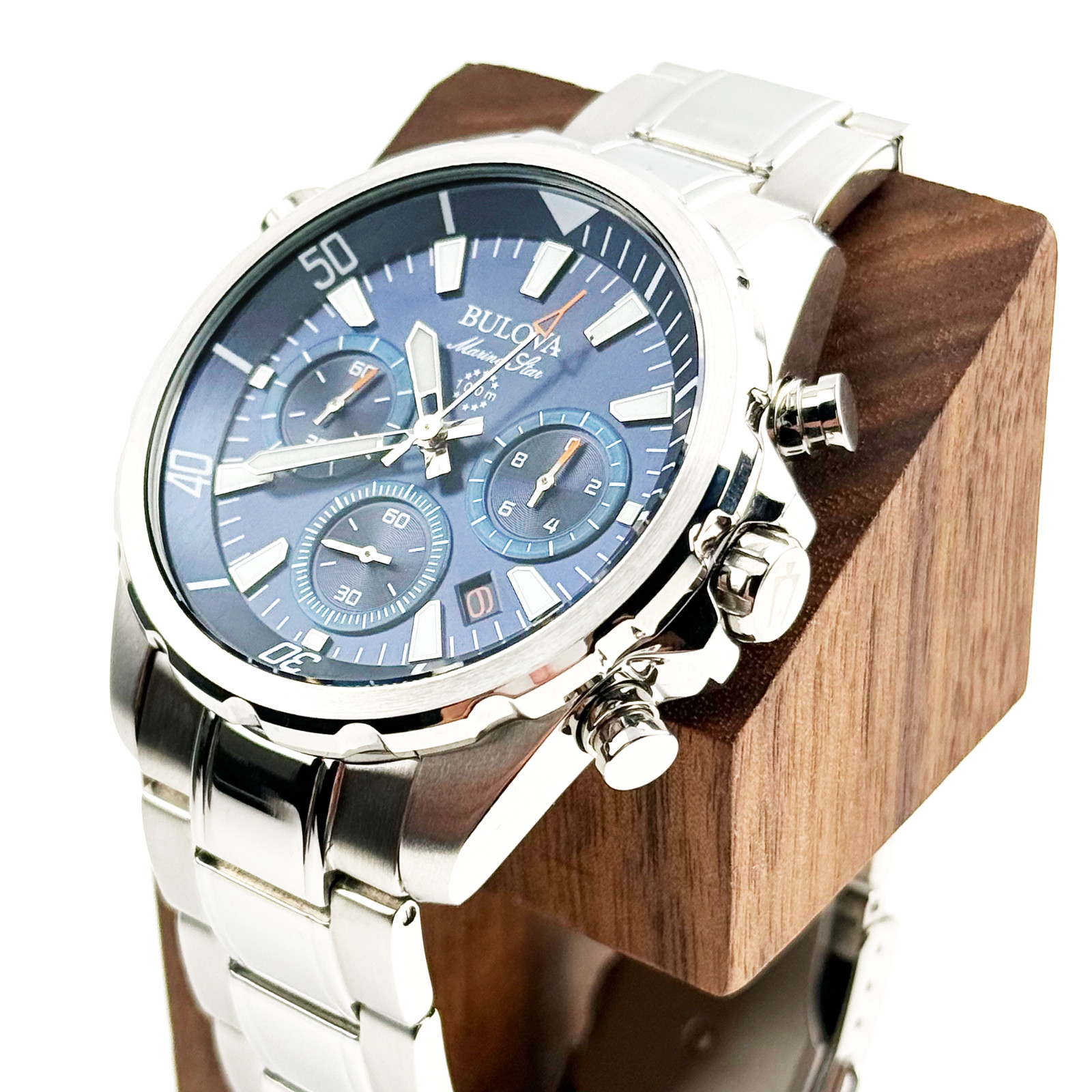 Bulova 96B256 Men’s Marine Star Watch Blue Dial Six-hand Sports Chronograph