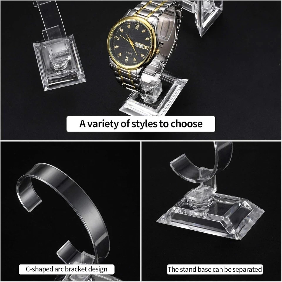 Clear Plastic Watch Display Stand Holder 4 inch 3.5 inch Watch Display Case