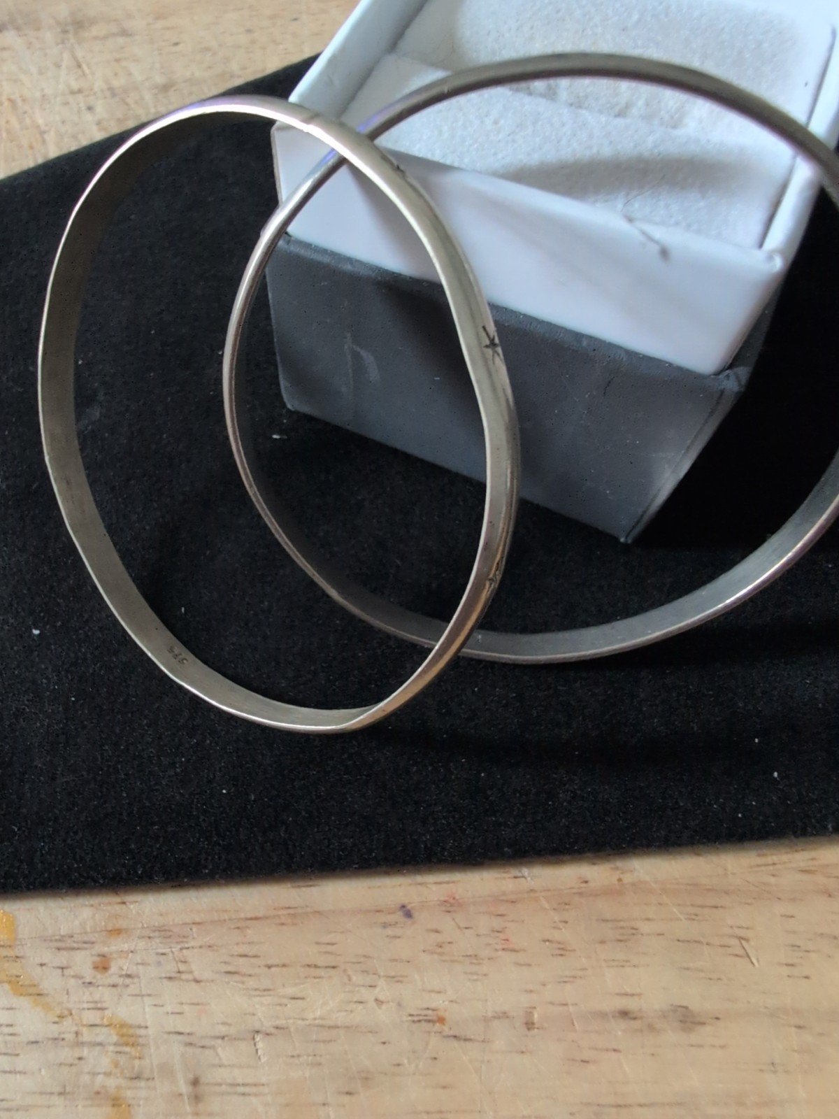 Starling 925 2 Matching Custom Designer Made Bangle Bracelets Great Vintage 29G