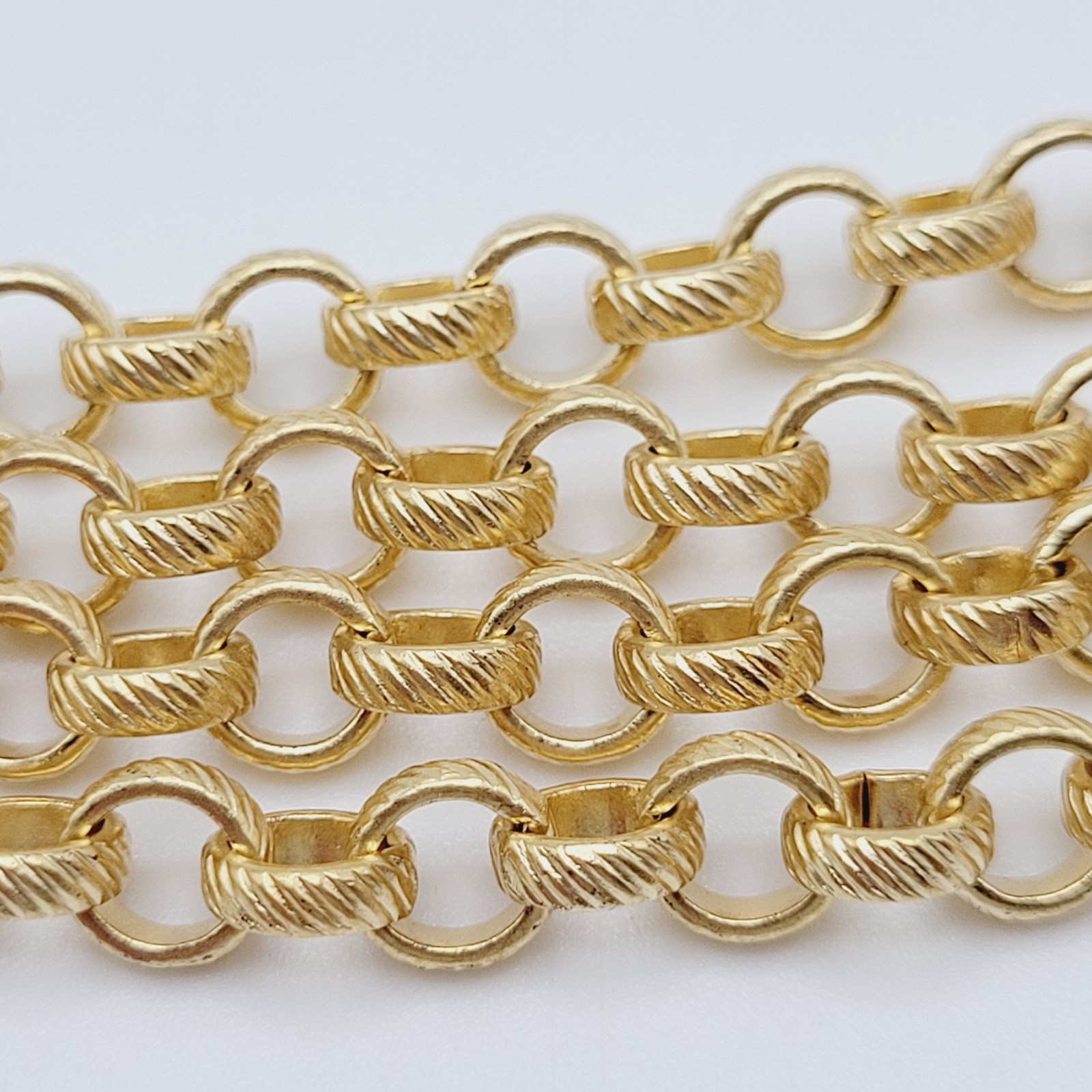 Unique Rose Floral Station Style Bright Gold Tone Sautoir Vintage Necklace Korea