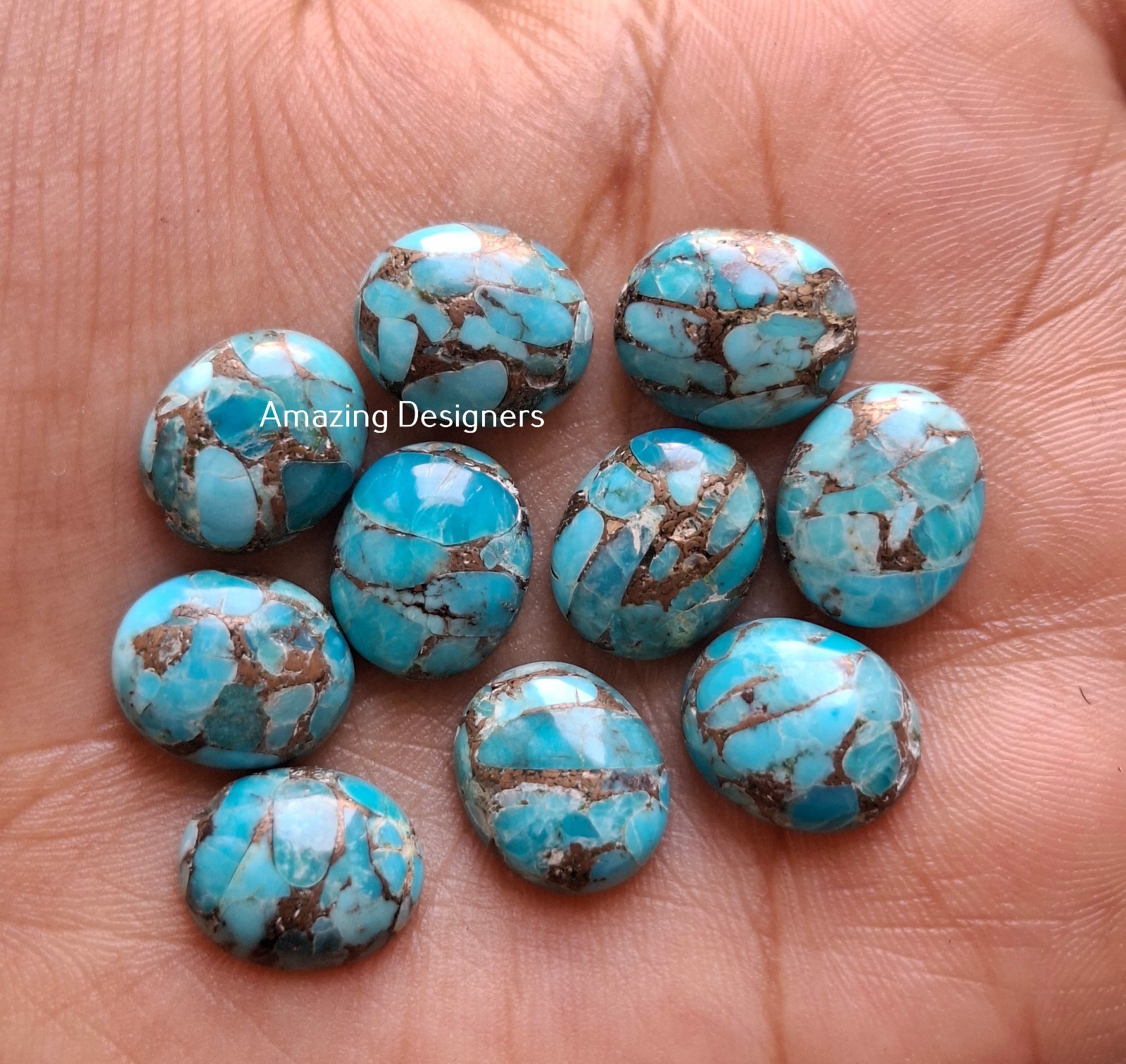 Natural Blue Copper Turquoise Oval Cabochon 5x7mm to 20x25mm Loose Gemstone