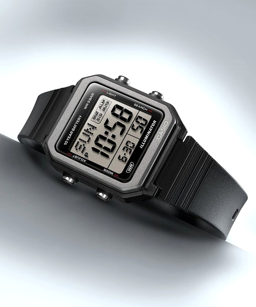 CASIO W-221H-1AJF Digital Watch Black 50M LED 10 Year Battery Japan Brand New