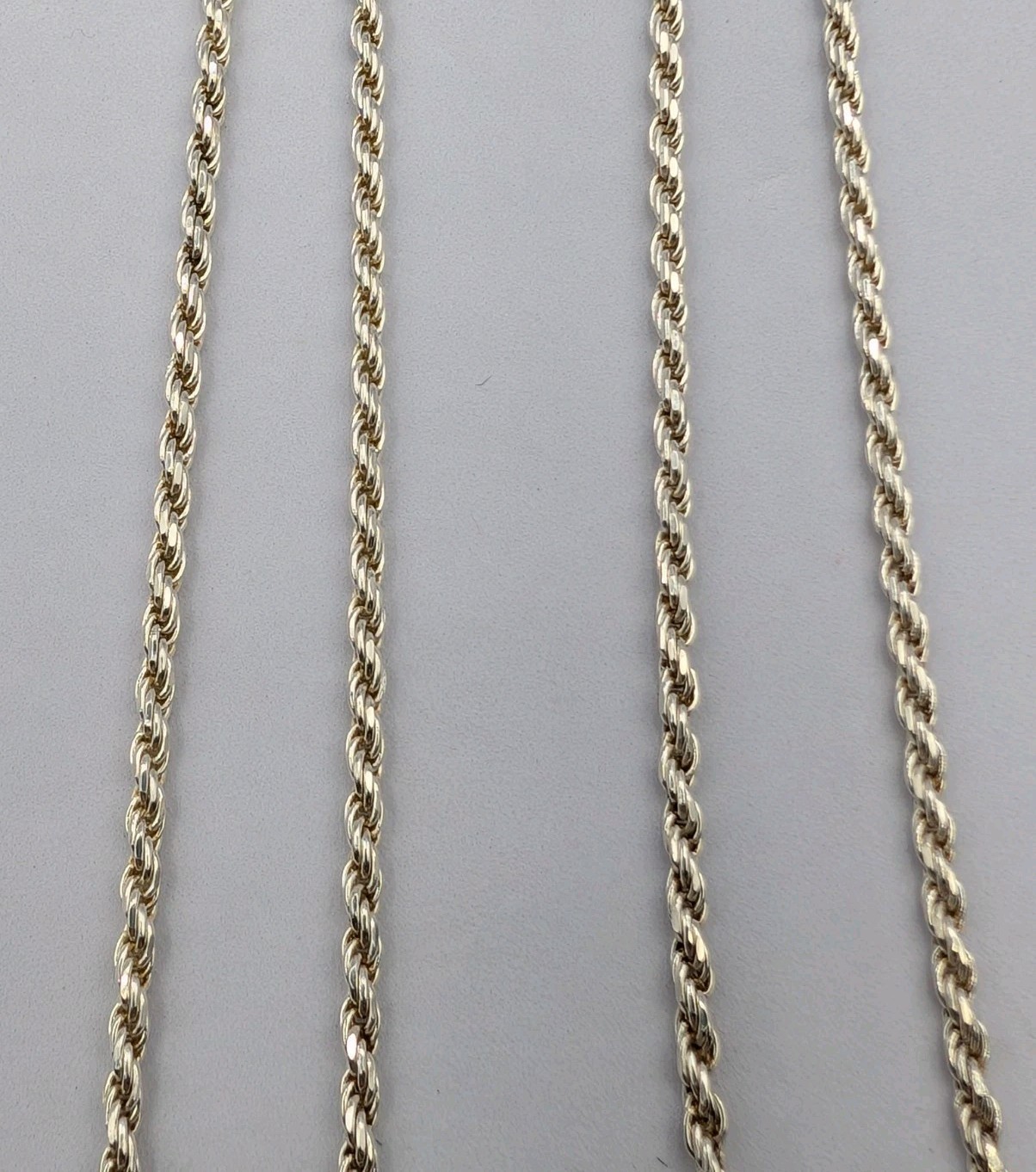 Vtg Italian 925 Sterling Silver Solid Rope Chain Necklace 30″ 2.2mm 14.7g Unisex