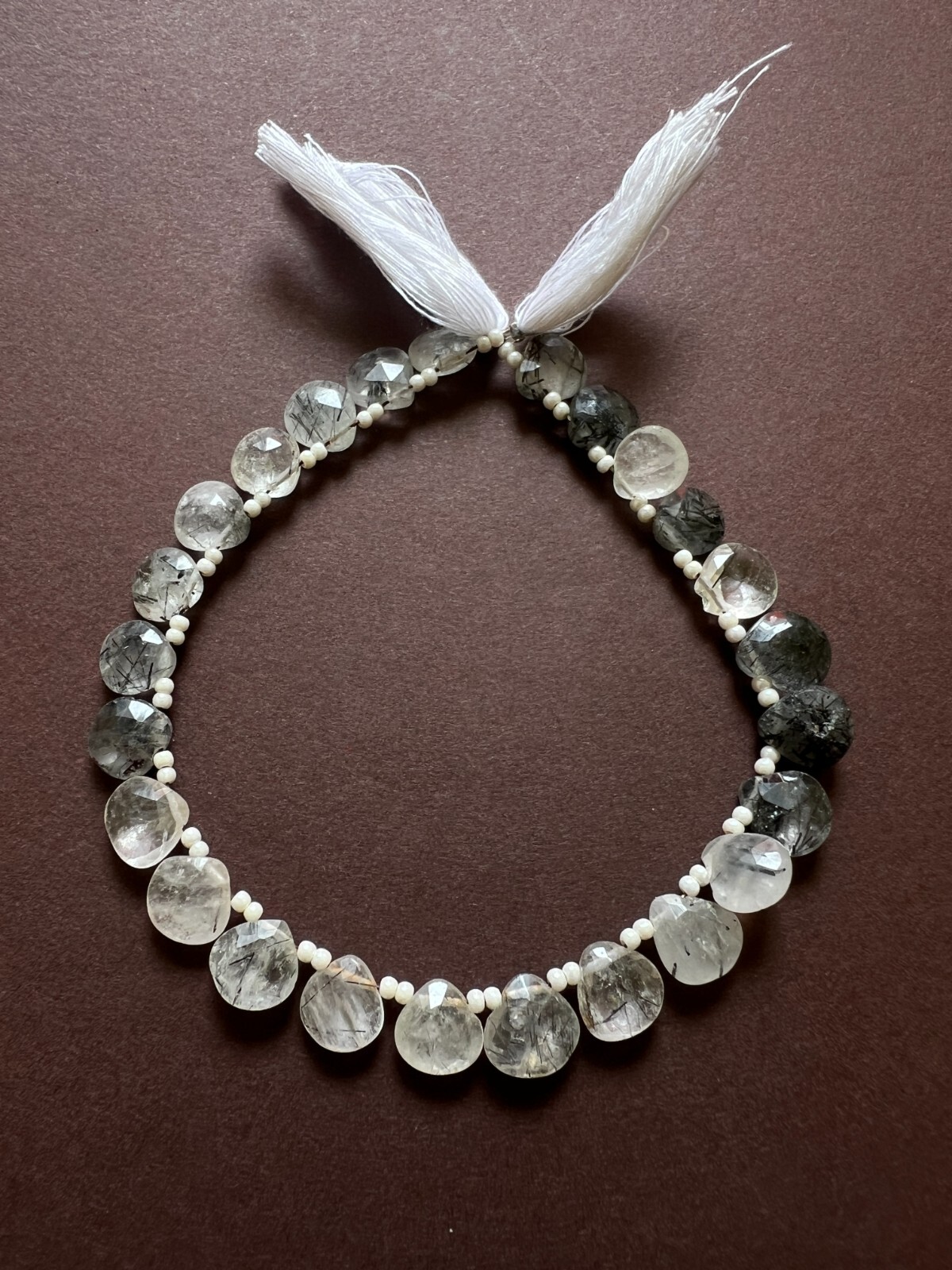 Black Rutail Faceted Pear Briolette Beads 1 Strand 8-9mm Teardrop Gemstone
