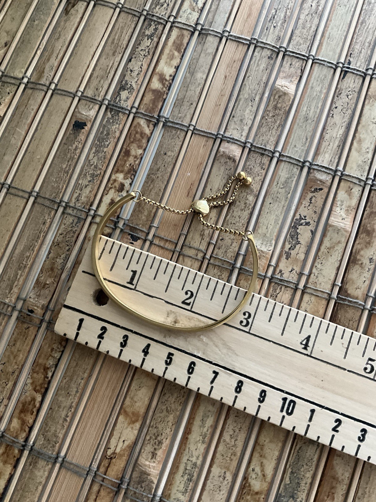 RCI CN Adjustable Gold Tone Bangle Inspirational Bracelet “Never Give Up”