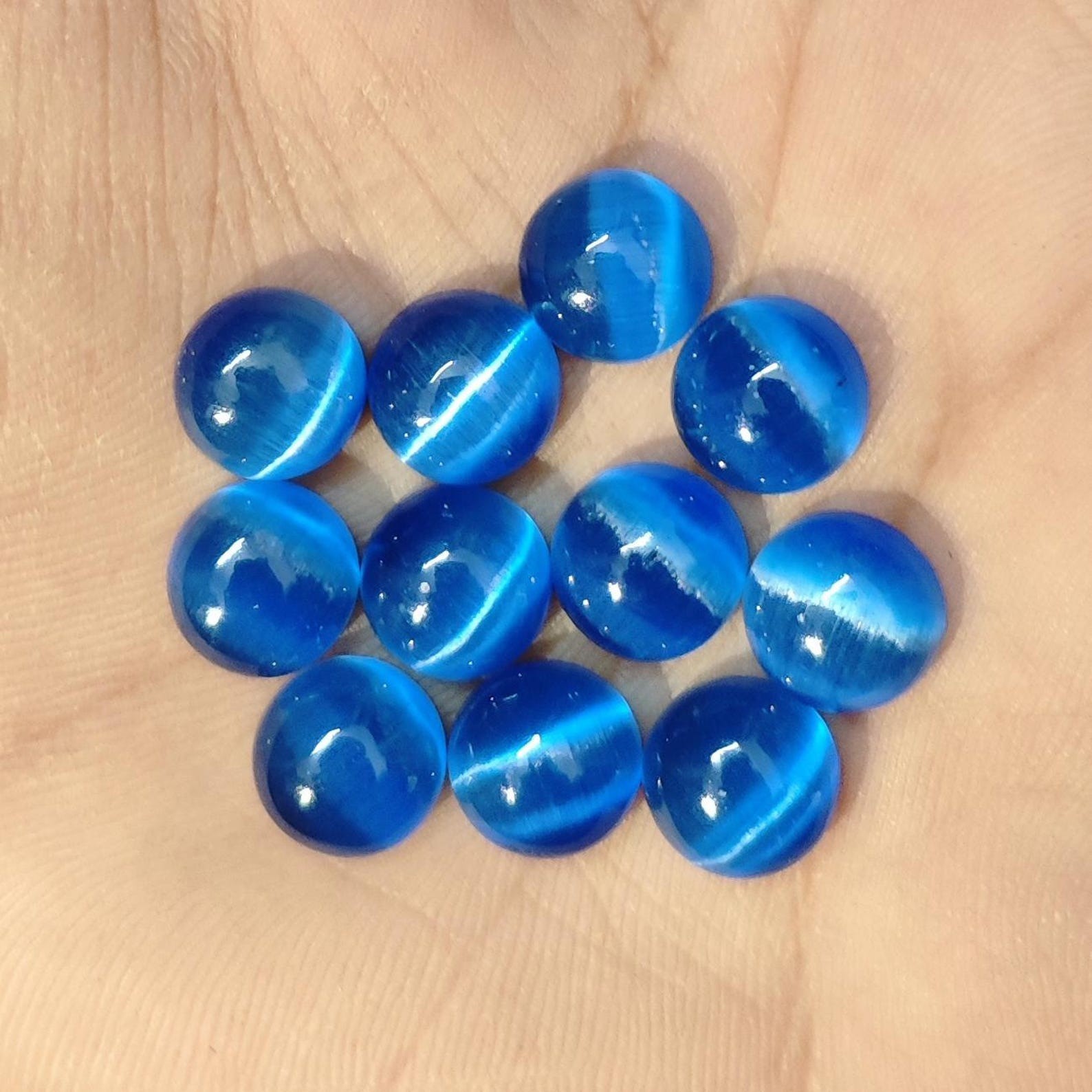 Natural Blue MonaLisa Gemstone Round Cabochon 6mm to 25mm Loose Gemstone
