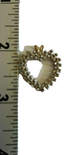10K Yellow Gold Diamond Love Heart Pendant 2.4g.