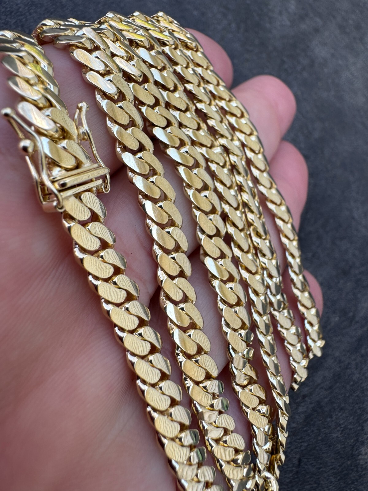 HANDMADE Tight Link Solid 10k Gold Miami Cuban Link Chain Or Bracelet Necklace
