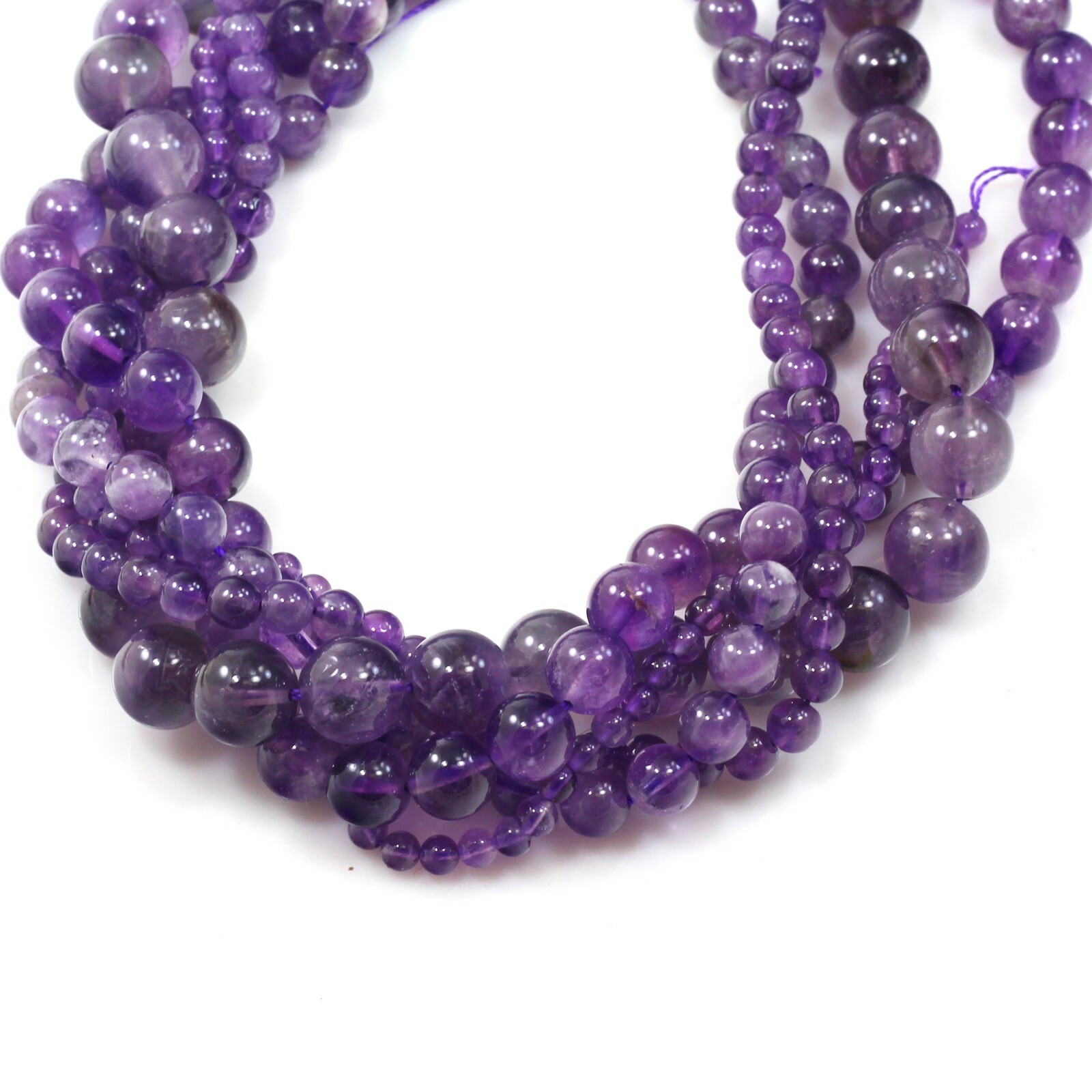 Natural Gemstones Purple Amethyst Round Loose Beads 15″ 4mm 6mm 8mm 10mm 12mm