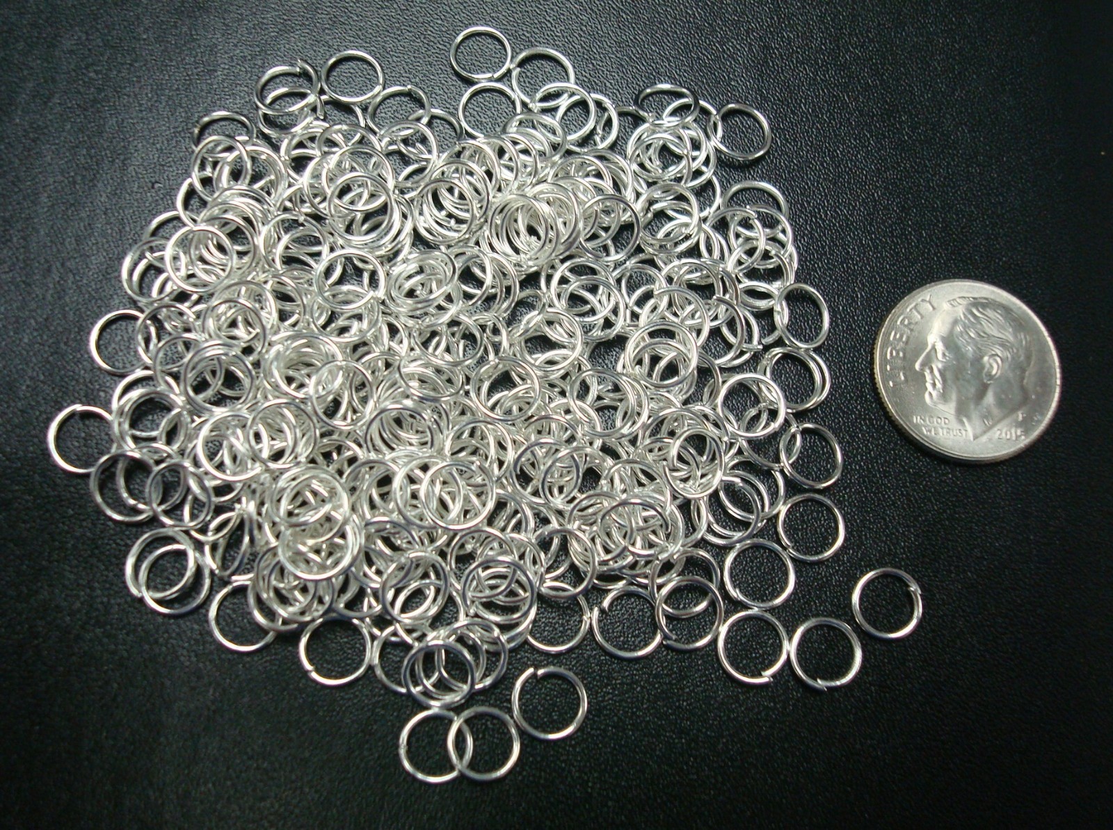 6mm SILVER plated medium gauge open round wire jump rings 300pcs FPJ025C