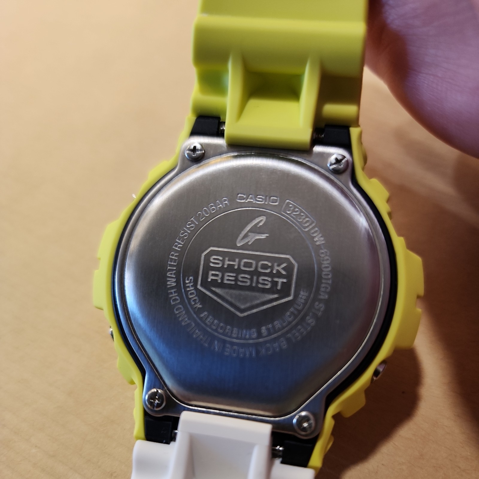 Casio G-Shock Yellow/Green with White Accent Men’s Watch – DW6900 TGA
