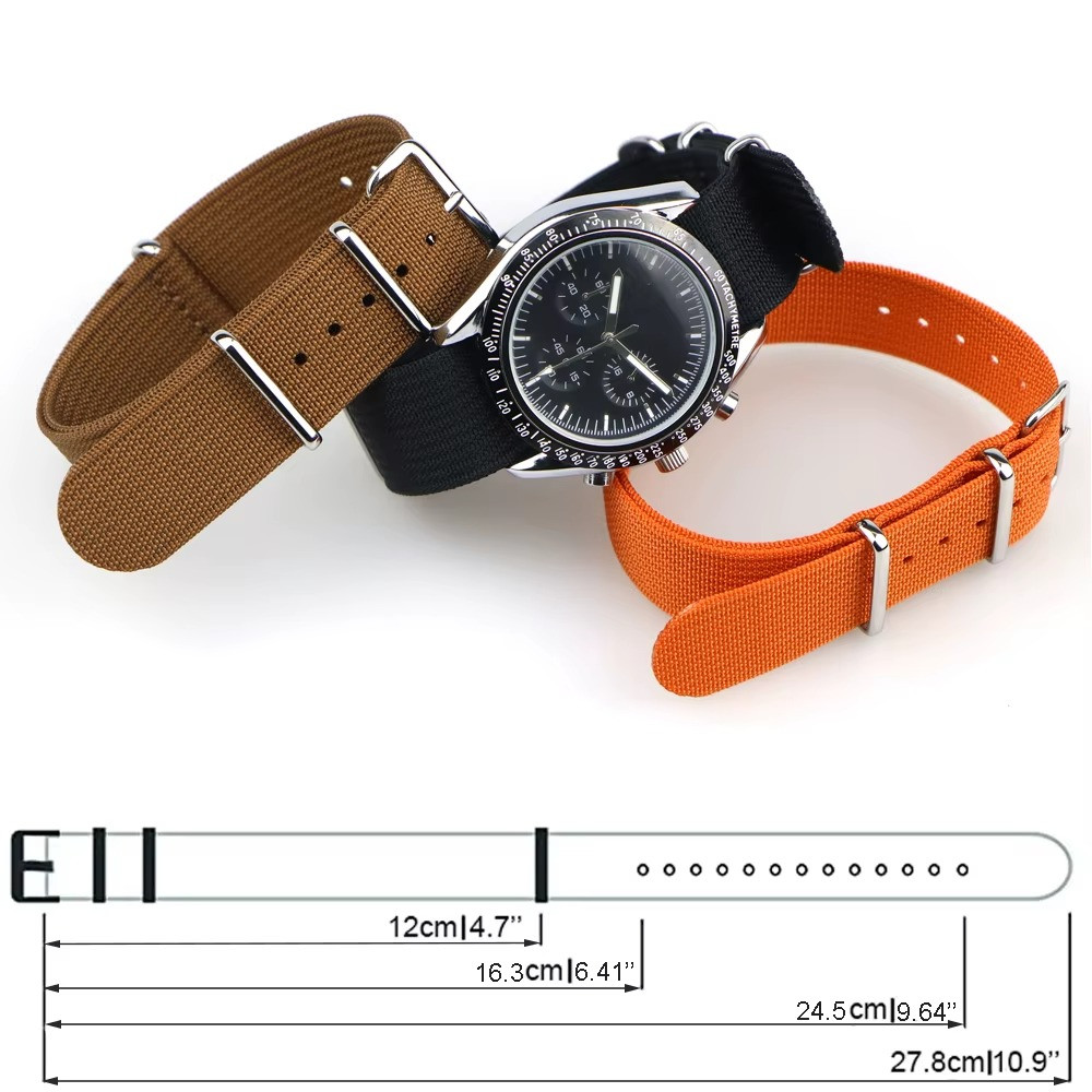 Ribbed Nylon Watch Strap 18mm 20mm 22mm Military Band Belt for Seiko Omega Rolex