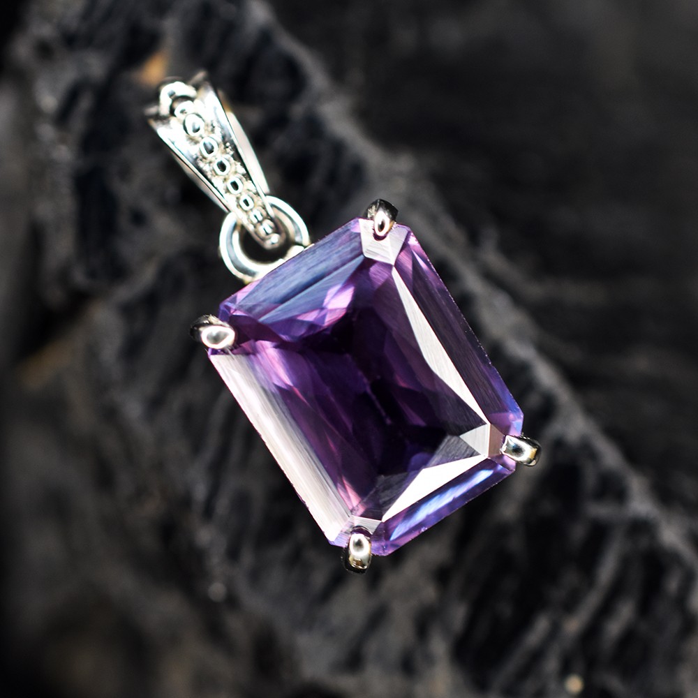22 Ct Color Change Alexandrite Natural Pendant 925 Sterling Silver CERTIFIED