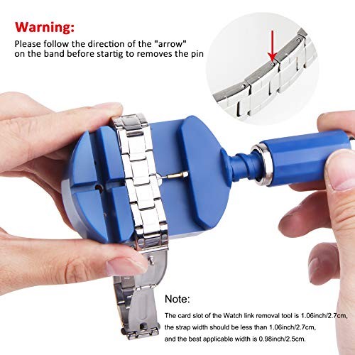 Watch Band Link Removal Tool Kit with 12pcs Replacement Pins and 3pcs Pin